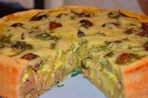 Пирог с курицей и картофелем