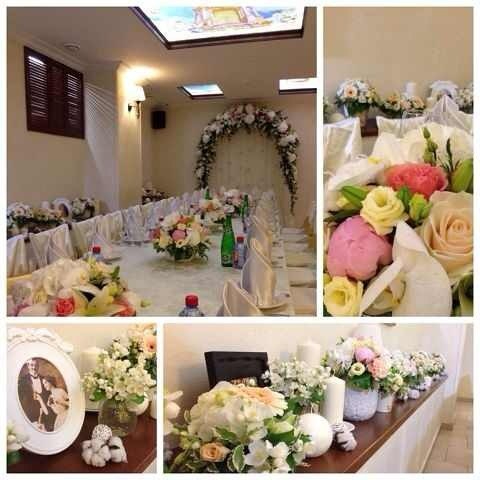 Оформление цветами, тканью, шарами выездных регистраций, ресторанов, помощь в организации