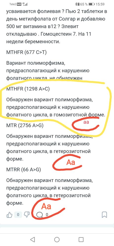 Редуктаза MTRR: Ile22Met (A66G) в Москве