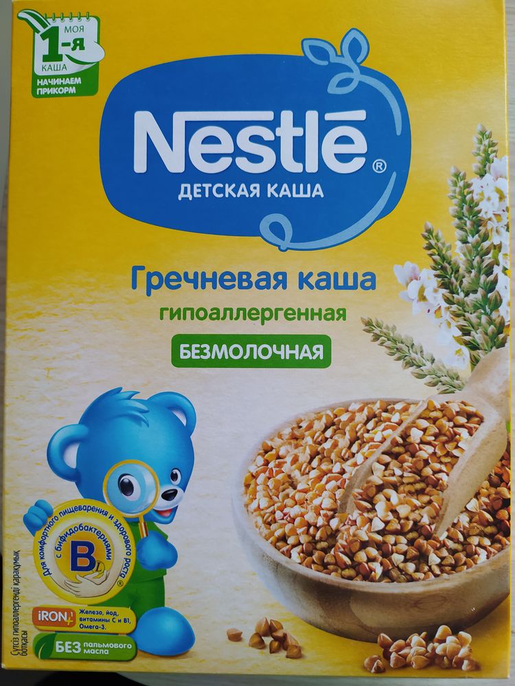 Молочная каша nestle или безмолочная