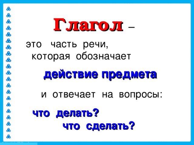 Проект части речи глагол 2 класс