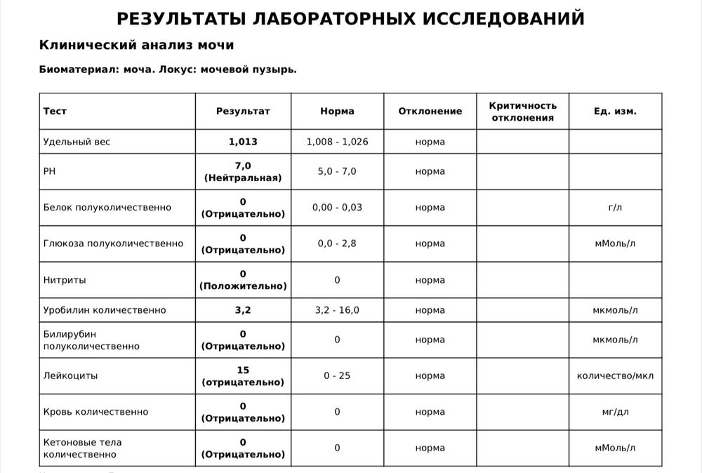 Общий анализ мочи